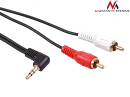 Maclean Kabel audio Maclean MCTV-828 kątowy miniJack 3,5mm (M) - 2xRCA (M), 15m, czarny