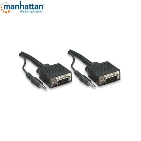 Manhattan Kabel Manhattan SVGA 15 M/15 M, + audio 10m, czarny