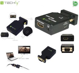 Techly Adapter Techly IDATA VGA-HDMINI VGA+Audio Jack 3,5mm na HDMI 1080p