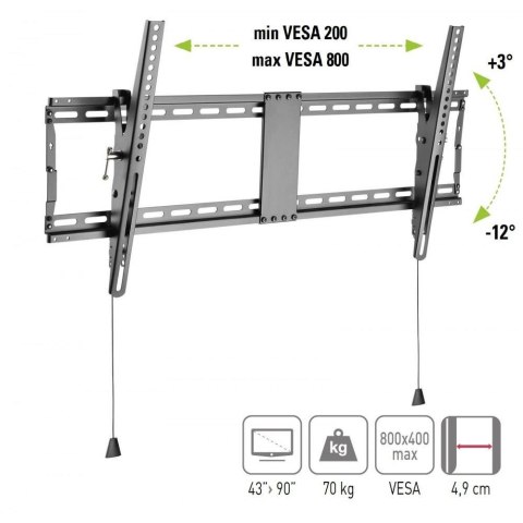 Techly Uchwyt ścienny Techly 43"-90", 70kg slim