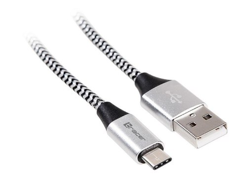 Tracer Kabel Tracer USB 2.0 Type-C A Male - C Male 1m czarno-srebrny
