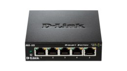 D-LINK Switch niezarządzalny D-Link 5-portowy DGS-105 Metal Box 10/100/1000Gigabit