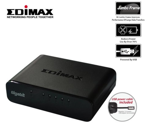 EDIMAX TECHNOLOGY Switch niezarządzalny Edimax ES-5500G V3 5x10/100/1000 Mbps USB