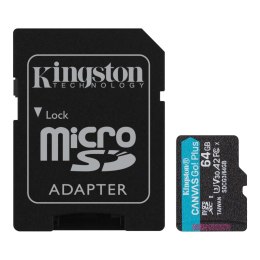 Kingston Karta pamięci Kingston microSD Canvas Go! Plus 64GB Class 10,UHS-I + adapter
