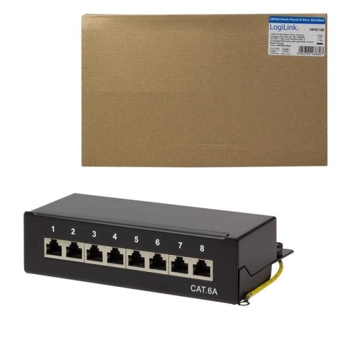 LogiLink Patch panel stacjonarny LogiLink NP0018B 8x RJ45 kat.6A ekranowany