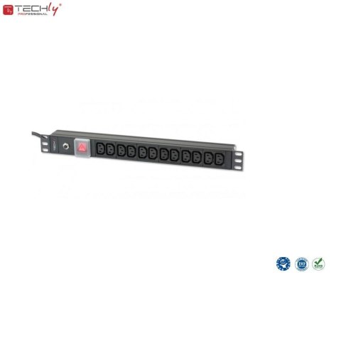 Techly Listwa zasilająca Rack19" do UPS TechlyPro 12 gniazd 2m czarna