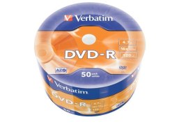 VERBATIM DVD-R Verbatim 4.7GB X16 Matt Silver Wrap (50 Spindle)