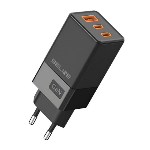 Beline Ładowarka sieciowa Beline 65W GaN 2xUSB-C PD 3.0 + 1xUSB-A QC 3.0 bez kabla - czarna