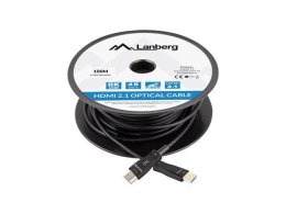 LANBERG Kabel HDMI Lanberg M/M v2.1 100m 8K czarny optyczny AOC