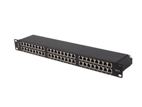 LANBERG Patch panel Lanberg PPS5-1048-B 48 19" port 1U kat.5E FTP ekranowany czarny