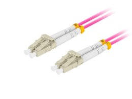 LANBERG Patchcord światłowodowy Lanberg MM LC/UPC-LC/UPC DUPLEX 3.0mm OM4 50/125 LSZH 10m fioletowy