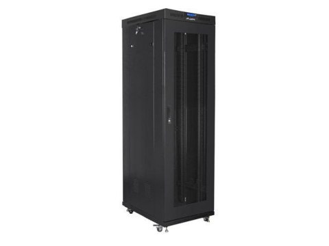 LANBERG Szafa instalacyjna Rack stojąca 19" 42U 600x1000 czarna drzwi perforowane LCD Lanberg (flat pack) V2