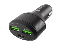 Natec Ładowarka samochodowa Natec NUC-1981 2X USB 1X USB-C POWER DELIVERY 3.0 48W QC3.0 czarna