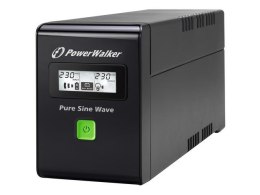 POWER WALKER Zasilacz awaryjny UPS Power Walker Line-Interactive 600VA 3xIEC RJ11/45 USB LCD