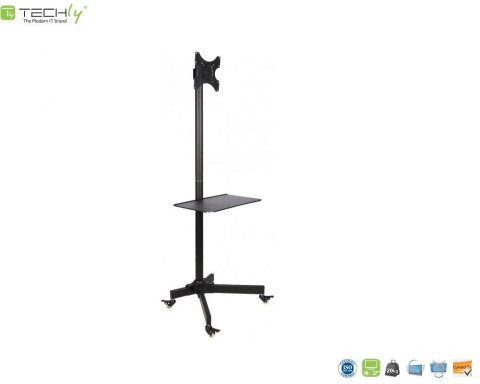 Techly Stojak mobilny Techly 19"-37", 20kg regulowany, z półką