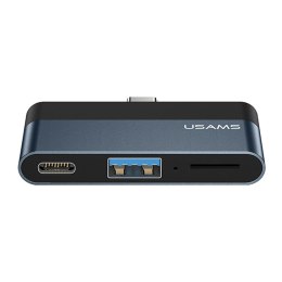 USAMS Adapter HUB Usams SJ491 USB 3.0+USB-C+microSD -szary