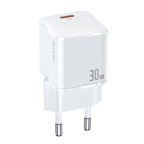 USAMS Ładowarka sieciowa Usams T45 mini 30W 1xUSB-C PD 3.0 bez kabla - biała