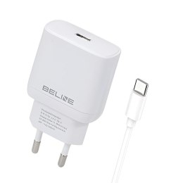 Beline Ładowarka sieciowa Beline 25W 1xUSB-C GaN PD 3.0+kabel USB-C - biała