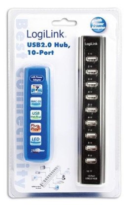 LogiLink Hub USB LogiLink UA0096 10xUSB 2.0 aktywny czarny