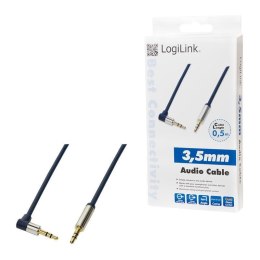 LogiLink Kabel audio stereo LogiLink CA11050 3,5 mm, M/M, 0,5m, kąt 90°