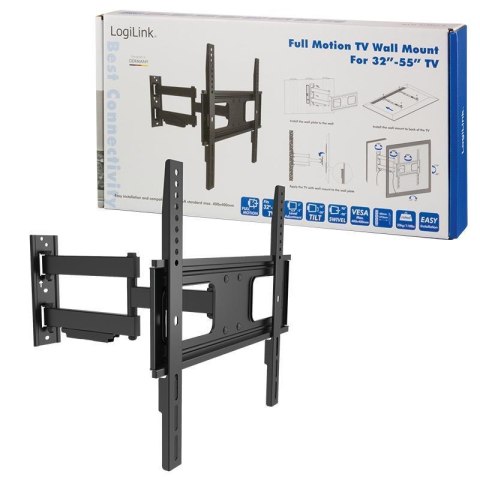 LogiLink Uchwyt ścienny LogiLink do telewizora LCD/LED nachylenie -20°/+10°, VESA 400x400, 32-55"