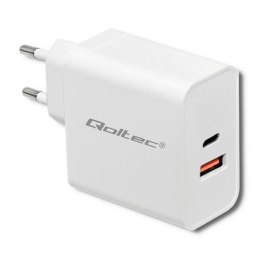 Qoltec Ładowarka sieciowa Qoltec 63W | 5-20V | 1.5-3A | USB typ C PD | USB QC 3.0 | Biała