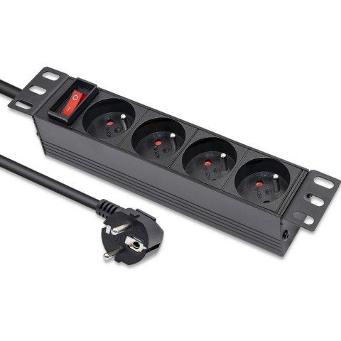 Qoltec Listwa zasilająca Qoltec PDU do RACK 10" | 1U | 16A | 4xFRENCH | 1.8m