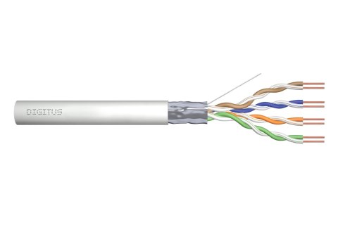 Digitus Kabel teleinformatyczny instalacyjny DIGITUS kat.5e, F/UTP, Eca, drut, AWG 24/1, PVC, 305m, szary, karton