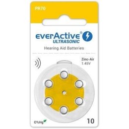 Everactive Baterie do aparatów słuchowych 10 / PR70 everActive ULTRASONIC 10- 6 sztuk