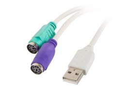 LANBERG Kabel adapter Lanberg USB 3.0 -> 2x PS/2 biały