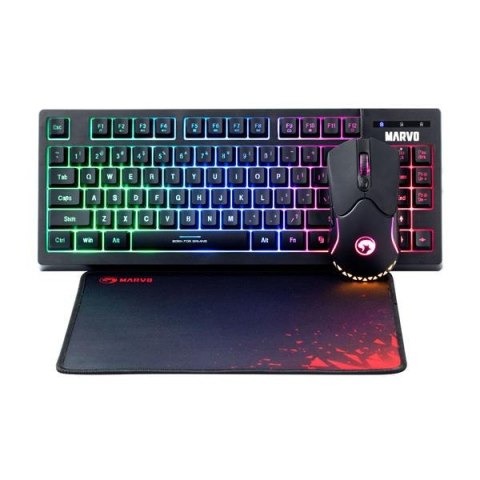 Marvo Zestaw przewodowy klawiatura + mysz + podkładka Marvo CM310 EN TKL 80%, Gaming