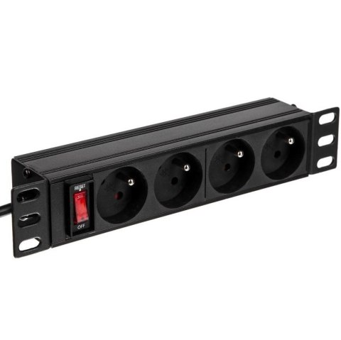 NETRACK Listwa zasilająca PDU Netrack 10'' 1U, 230V/16A, 4xE, ALU