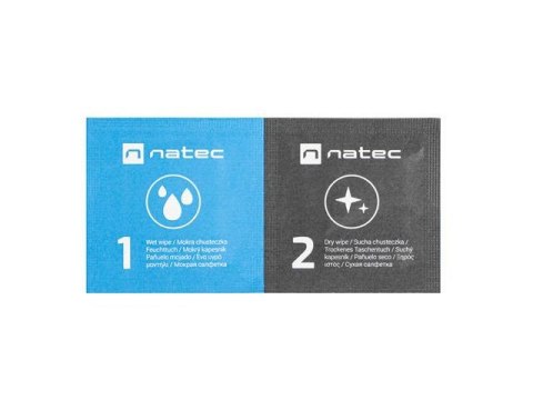 Natec Chusteczki czyszczące Natec Raccoon 2w1 cleaning wipes wet-dry 50 szt