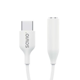 SAVIO Kabel adapter Savio AK-52 USB-C - Mini Jack 3,5mm (F), Samsung