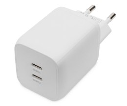 Digitus Ładowarka sieciowa DIGITUS zasilacz GaN 2x USB-C PD 3.0 max. 65W biała