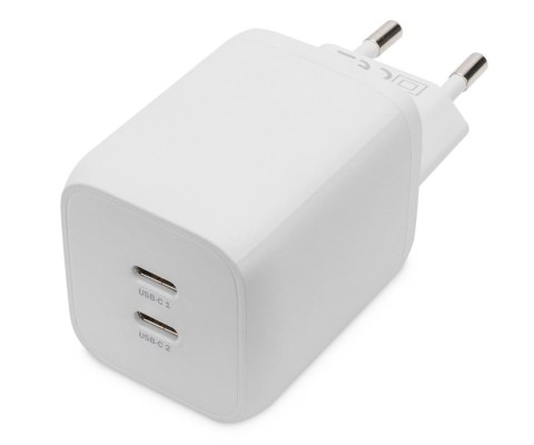 Digitus Ładowarka sieciowa DIGITUS zasilacz GaN 2x USB-C PD 3.0 max. 65W biała