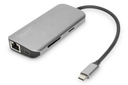 Digitus Stacja dokująca DIGITUS USB Typ C 8-portów 4K 30Hz 2x HDMI 2x USB3.0 RJ45 PD 3.0