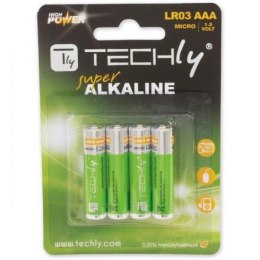 Techly Baterie alkaliczne Techly 1,5V AAA LR03 4szt.