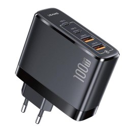 USAMS Ładowarka sieciowa Usams T44 100W GaN 2xUSB-C PD 3.0 + 2xUSB-A QC 3.0 bez kabla - czarna