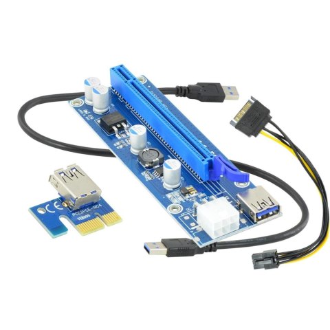 AKYGA Karta rozszerzeń Riser Akyga AK-CA-64 PCI Express 1x - 16x USB 3.0 SATA 0,55m