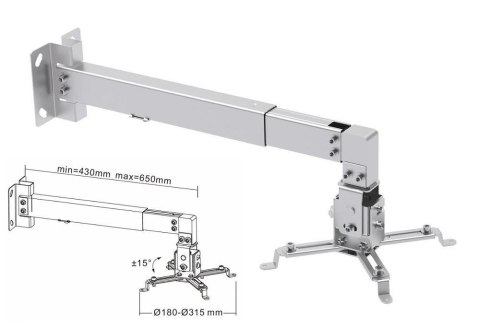 Cabletech Uchwyt ścienny / sufitowy Cabletech UCH0148 do projektora