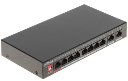 DAHUA Switch niezarządzalny Dahua PFS3010-8ET-96-V2 8 portowy 8xPoE 10/100 2xUplink Gigabit