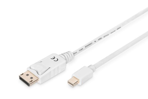 Digitus Kabel DisplayPort DIGITUS DP/M-DPmini /M, 1.1a biały, 2m