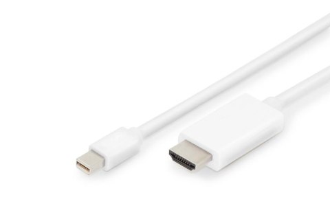 Digitus Kabel adapter DIGITUS miniDisplayPort 1.2 4K 60Hz UHD Typ miniDP/HDMI A M/M biały 2m