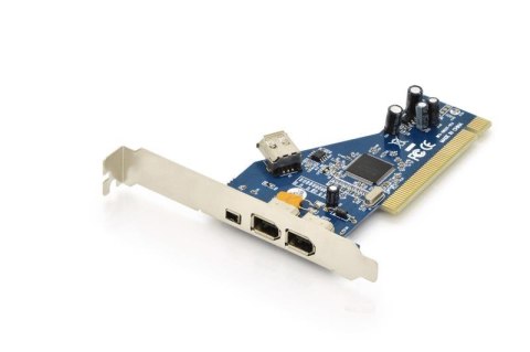 Digitus Kontroler FireWire (400) DIGITUS PCI, 2x 6-pin. 1x 4-pin wew., 1x 6-pin zew. IEEE1394a