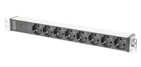 Digitus Listwa zasilająca DIGITUS PDU 19" RACK 8xSchuko kabel 2m 1xC14 16A wł./wył. zabezpieczenie aluminiowa