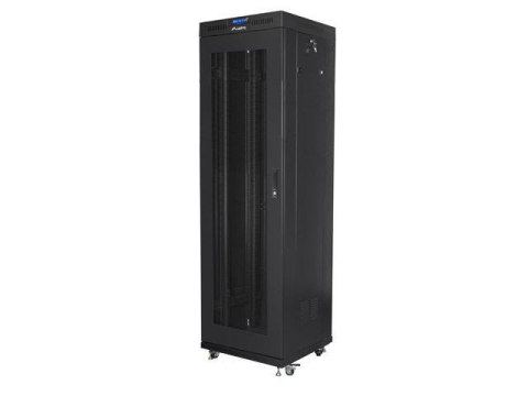 LANBERG Szafa instalacyjna Rack stojąca 19" 42U 600x600 LCD Drzwi Perforowane czarna Lanberg (flat pack) V2