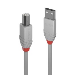 LINDY Kabel USB 2.0 LINDY Type A/B M/M Anthra Line 2m szary