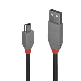 LINDY Kabel USB LINDY 2.0 A/M - miniUSB B/M, Anthra Line 1m Czarny