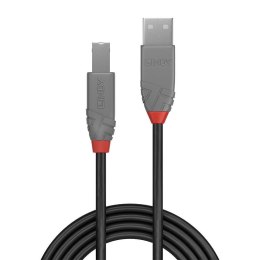 LINDY Kabel drukarkowy USB LINDY 2.0 A/M - USB B/M, Anthra Line 3m Czarny
